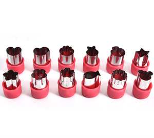 Forma Taglierina di verdure Set 12pcs Mini Torta di Frutta E Cookie Cutter Stamp Muffa Con Coperchio In Plastica Per Proteggere La Mano pasta del gioco Cutter - Product Image 5