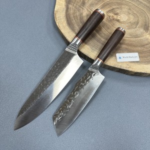 Coltello da <span class=keywords><strong>cucina</strong></span> forgiato a mano Kiritsuke Guyto Pro coltello da <span class=keywords><strong>cucina</strong></span> con custodia in pelle 6.7 "8.2" "nero opaco per affettare la carne - Product Image 1