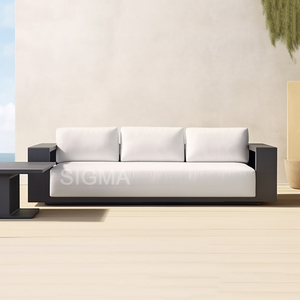 Moderno di lusso <span class=keywords><strong>in</strong></span> <span class=keywords><strong>alluminio</strong></span> Patio Set divano <span class=keywords><strong>in</strong></span> metallo durevole sala da pranzo all'aperto per cortili alberghi spiagge ville - Product Image 4
