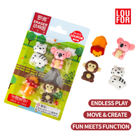 Promotion produits 3D Animal gomme ensemble boîte en forme de crayon gomme singe Lion ours forme gomme