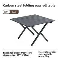 Table pliante en acier au carbone, portable, pour le camping, les pique-niques, avec cadre robuste pour les voyages en plein air, les barbecues et le jardin