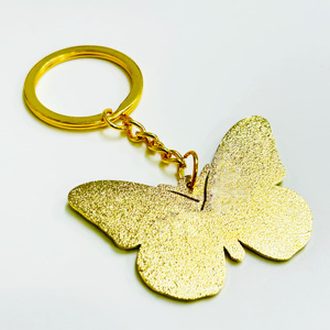 Làm bằng tay Mặt dây chuyền bền móc khóa tùy chỉnh logo của bạn mạ vàng bướm cứng men móc khóa với vòng chìa khóa - Product Image 6