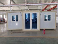 Maison préfabriquée pliable à double aile extensible 20ft 40ft avec isolation PU, salle de bain, cuisine, entrepôt, logement temporaire
