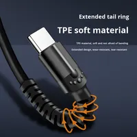 Câble de données rétractable en TPU Type-C anti-casse pour téléphone portable, batterie externe, voiture/moto, navigation CarPlay portable