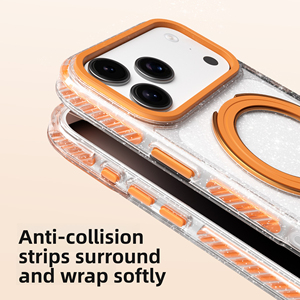 <span class=keywords><strong>Arancione</strong></span> cassa del telefono magnetico per <span class=keywords><strong>iPhone</strong></span> 17 Pro Max con racchetta basamento chiaro custodia del telefono per <span class=keywords><strong>IPhone</strong></span> 15 16 17 caso - Product Image 2