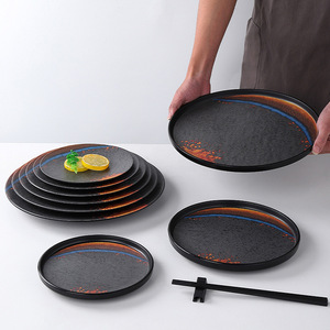 Galaxy <b>Melamine</b> tableware, Japanese round steak <b>plate</b>, Western-style <b>plate</b>, plastic hot pot side dish <b>plate</b>, commercial - Product Image 2