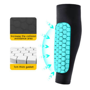 Baseball boxe Kickboxing <span class=keywords><strong>Shin</strong></span> Splint Support Football Protège-tibias Coussinets de compression avec coussinets en nid d'abeille pour enfants et jeunes - Product Image 4