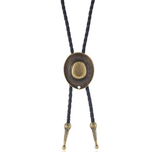 מערב cowboy bolo שרשרת עניבה בציר מעור שרשרת עניבת פליז עתיק - Product Image 5