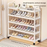 Meuble à chaussures et armoire mobile à 8 niveaux en plastique pour dortoir, maison de location, rangement d'entrée domestique