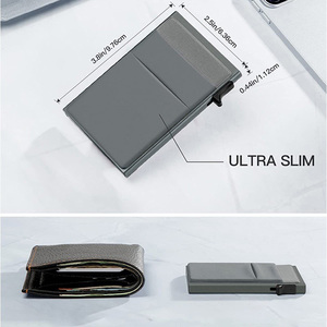 Elegante Mini alluminio RFID blocco porta carte e Pop-Up <span class=keywords><strong>portafoglio</strong></span> soldi Design alla moda con chiusura <span class=keywords><strong>a</strong></span> <span class=keywords><strong>Clip</strong></span> per carte di credito - Product Image 4