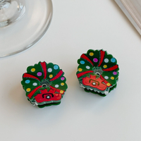 Barrettes à cheveux en acrylique de haute qualité, motif dessin animé de Noël, décoratives et festives, légères et portables