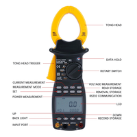 Pince ampèremétrique multifonction portable 45-65Hz Analyseur harmonique 1000A 600V MS2205 Garantie 1 an Protection CAT III 600V