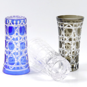Vaso de whisky Edo Kiriko cortado a mano de fábrica, estilo japonés, vaso de chupito delgado, juego de vasos de bar con revestimiento de color para bebidas frías - Product Image 4