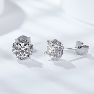 Sẵn Sàng Vận Chuyển Bông Tai Kim Cương Moissanite Dạng Hạt Sang Trọng Orecchini Bông Tai Đá Quý Bạc Sterling 925 - Product Image 1