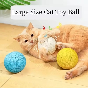 Lớn mèo đồ chơi tương tác đầu nhai bóng handmade dệt Kitty vui vẻ mèo đồ chơi bóng mèo scratcher cắn Bóng đồ chơi Sản phẩm vật nuôi - Product Image 3