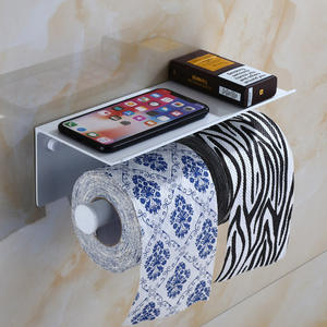 Porte-rouleau de papier toilette double en fer moderne, support de mouchoirs pour téléphone portable extensible - Product Image 3