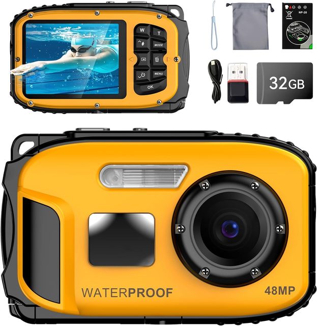 IP68 Waterproof Camera 48MP CMOS High Resolution No Protective Case Required Full HD 1080P Video Recording Outdoor Sports