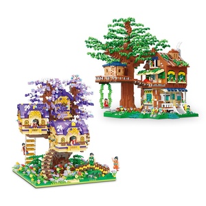 Jouet d'assemblage éducatif personnalisé en plastique ABS, conception de blocs de construction MOC, <span class=keywords><strong>cabane</strong></span> <span class=keywords><strong>dans</strong></span> <span class=keywords><strong>les</strong></span> <span class=keywords><strong>arbres</strong></span>, <span class=keywords><strong>animaux</strong></span>, nature, pour enfants - Product Image 2