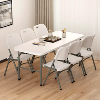Chaise et table pliantes en plastique imperméables portables en gros pour les événements en plein air, le camping, le jardin, le salon, la salle à manger, l'hôtel