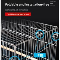 Grande cage électro-plaquée pour perroquets, cockatoos, paons et perruches ; Volière d'élevage robuste et pliable en métal, modèles K33/K60/K22