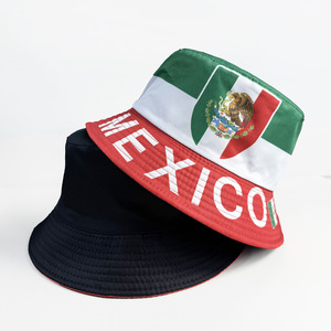 Sombrero de Pescador Reversible con Estampado de la Bandera Mexicana y Logotipo Personalizado al por Mayor, Sombrero de Pescador Transpirable para Fanáticos del Fútbol Mundial, Protección Solar - Product Image 2