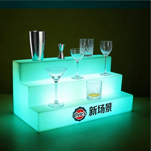 24-inch 3-traps LED verlichte PE moderne commerciële bar wijnkelder hotel drankenfles display schap eetkamer buiten IP65 - Product Image 5