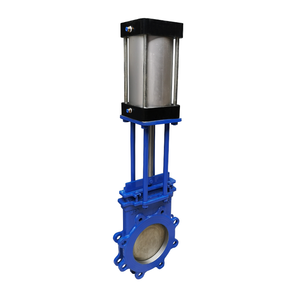 Válvula de cuchilla elevadora neumática con brida de acero al carbono PZ673X-10C personalizada de alta calidad - Product Image 2
