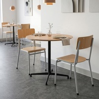 Chaise de salle à manger Hengfeng contemporaine ergonomique en bois courbé et acier, empilable et écologique, pour restaurants et appartements