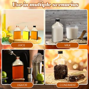 Bouteilles de boissons en verre transparent 50ml/100ml/200ml avec bouchon en aluminium pour lait, eau minérale, jus - Product Image 4