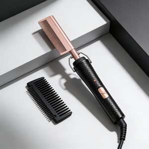 Etkili Saç Düzleştirme ve Uzun Süreli Şekillendirme Sonuçları için Yüksek Sıcaklıkta Elektrikli Saç Tarağı ve Fırçası - Product Image 5