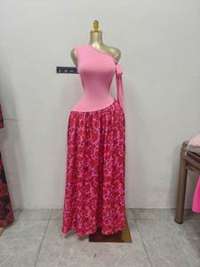 Drop Shipping di alta qualità monospalla abito da donna con stampa floreale Maxi abito taglie forti Vestidos - Product Image 2