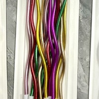 Bougies d'anniversaire courbées colorées plaquées or en gros pour fêtes et décorations de pâtisserie, emballage sur carte à ventouse