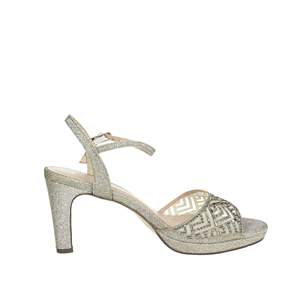 Menbur Women's <b>Heeled</b> Sandal 23683 Grey Sparkle <b>Ankle</b> <b>Strap</b> <b>Platform</b> - Product Image 4