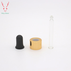 Tapa cuentagotas de aluminio dorado brillante Hey Deer para aceites esenciales, cierre de botella de aromaterapia de 18 dientes - Product Image 1
