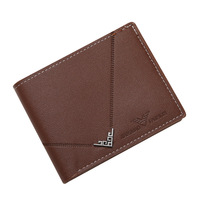 Dompet PU Pria Model Pendek Baru, Sederhana, Bergaya, Motif Geometris, Banyak Slot Kartu, Horizontal Vertikal, Embossed