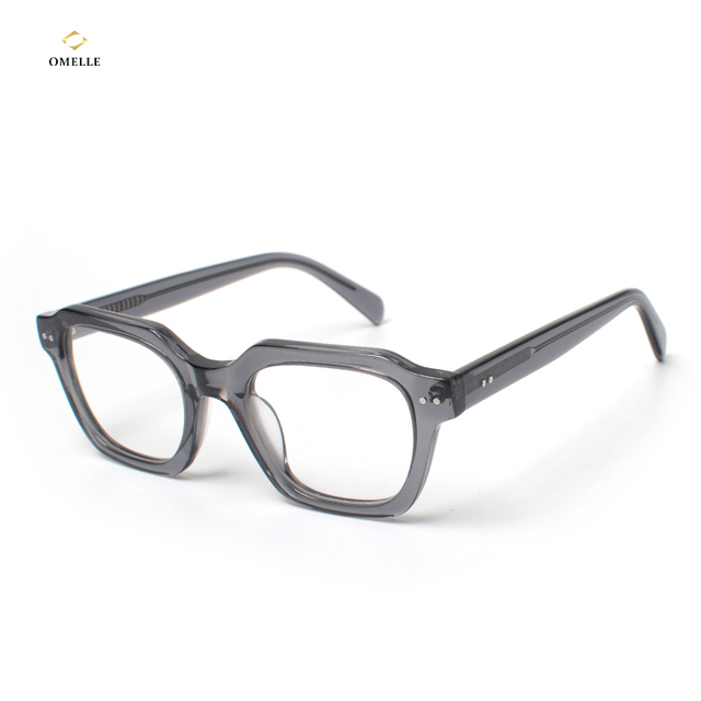 New High-End Retro Adult Unisex Solid Pattern Eco-Friendly Acetate Eyeglasses-Sustainable Mazzucchelli Acetate Frames