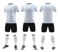Ensemble de maillots de football personnalisés 100% polyester à manches courtes, col en V, séchage rapide, pour entraînement d'équipe adulte
