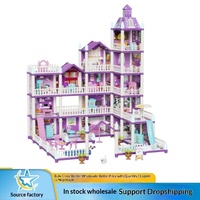 Maisonnette en plastique DIY transfrontalière pour l'assemblage de château de princesse et de villa de jouets