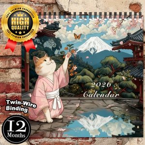 ปฏิทินติดผนังแบบสันห่วงปี 2027 กระดาษอาร์ต 300 แกรม พิมพ์ภาพตามสั่ง ลายแมว ปฏิทิน 12 เดือน สำหรับวางแผนรายปี เหมาะสำหรับเป็นของขวัญส่วนตัว - Product Image 5