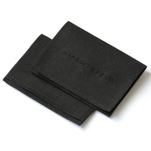 PandaSew 10*8 cm Black Custom logo Printed Microfiber <b>Envelop</b> Jewelry <b>Gift</b> Packaging Pouch - Product Image 1