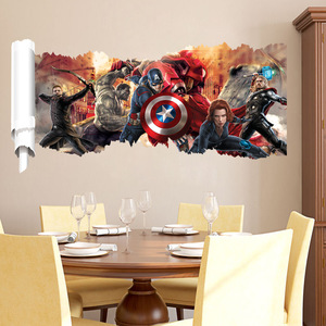 Autocollants muraux <span class=keywords><strong>3D</strong></span> <span class=keywords><strong>Spiderman</strong></span> Art Déco pour chambre d'enfant, décoration de chambre à coucher, décoration de la maison, DIY, super-héros, autocollants muraux en PVC - Product Image 5