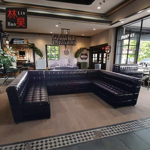 Canapé KTV de style européen Meubles de bar en forme de U personnalisés avec table basse lumineuse pour la maison Coin Beer Shop Night Club - Product Image 4