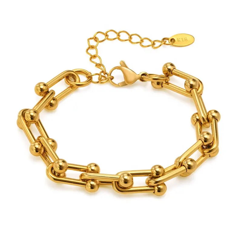 Популярный Дубай, Лидер продаж, ювелирные изделия, женский золотой браслет из нержавеющей стали u-образной формы