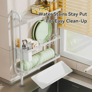 Ustensiles de cuisine 2 carreaux égouttoir multifonctionnel support debout étagère de rangement égouttoir ménager égouttoir <span class=keywords><strong>à</strong></span> vaisselle - Product Image 2