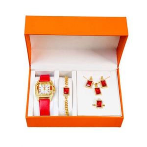 Ensemble de bijoux pour femmes, fait main, durable, cadeau de la Saint-Valentin avec bracelet, collier et bague en alliage PU, boîte en papier carrée - Product Image 4