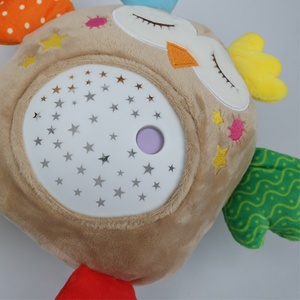 Jouet musical multifonctionnel pour bébé, hibou en peluche, projecteur de ciel étoilé, kaki, 28 cm, logo personnalisé ODM, jouet de sommeil en peluche - Product Image 3