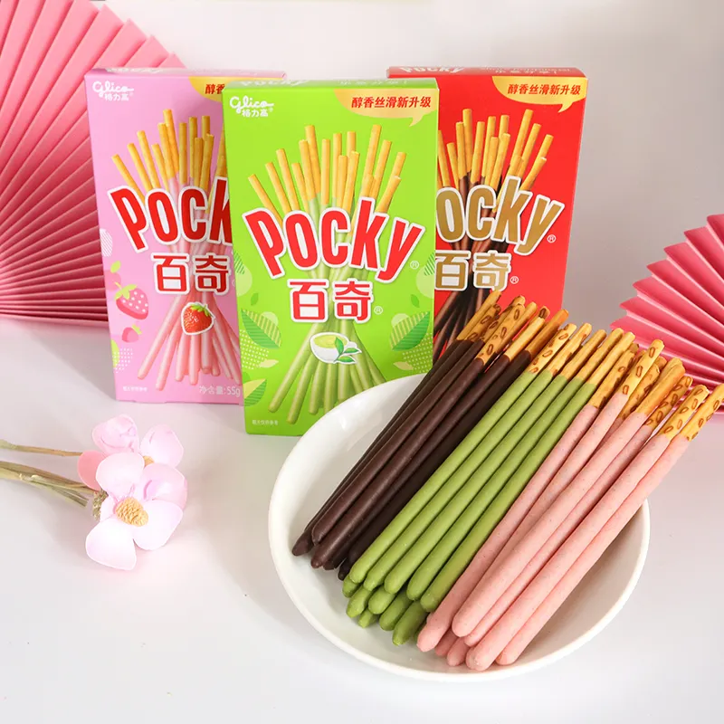 הנמכר ביותר Pocky ביסקוויט מקל מצופה עם שוקולד מגוון רחב של טעמים של מקל-מצופה ביסקוויטים הם חדש שהושק 55g תיבה