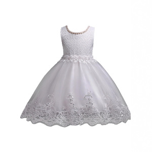 Robe de princesse violette pour filles Baihui, sans manches, jupe en tulle, robe en maille brodée pour mariage ou fête - Product Image 5