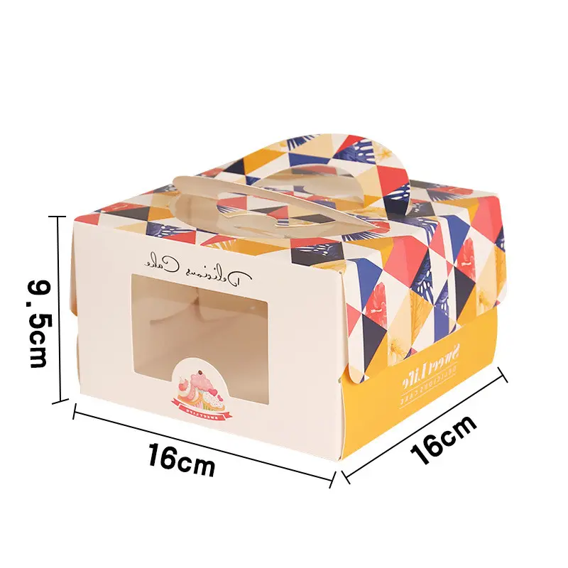 Toptan karton kağıt taşınabilir peynir kek ambalaj kutuları kolu doğum günü kek ekmek kutusu ürün ambalajı