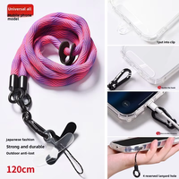 Cordon de téléphone portable tressé personnalisé et tendance avec sangle de cou diagonale et corde d'escalade détachable, avec porte-carte